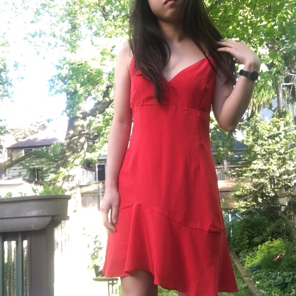 Fire engine red cami dress - Picture 4 of 4